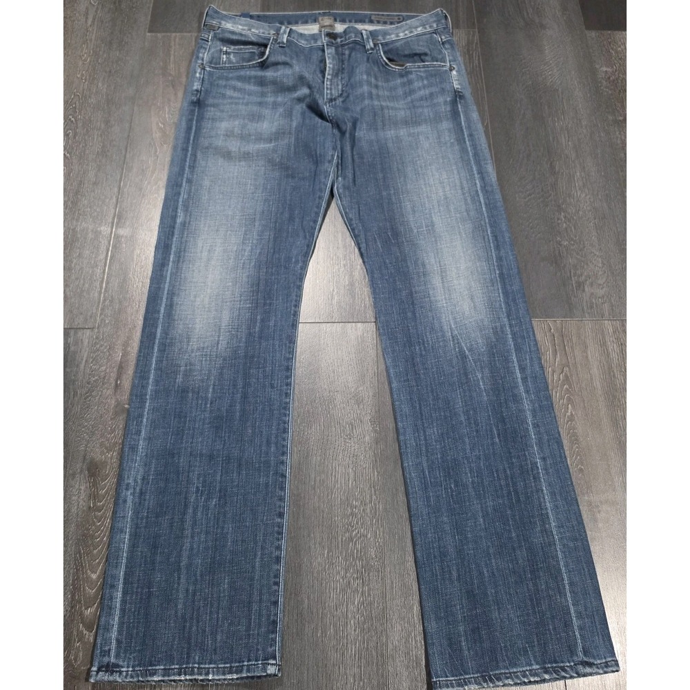Citizens Of Humanity Perfect Jeans Men 34x33 Blue Stretch USA Biker Distressed